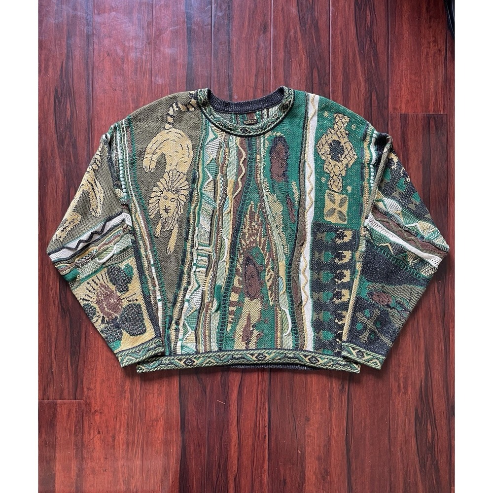 Kapital FW22 Virgin Maria Rasta Ainu Gaudy 7G Knitted Sweater Men's Size Large
